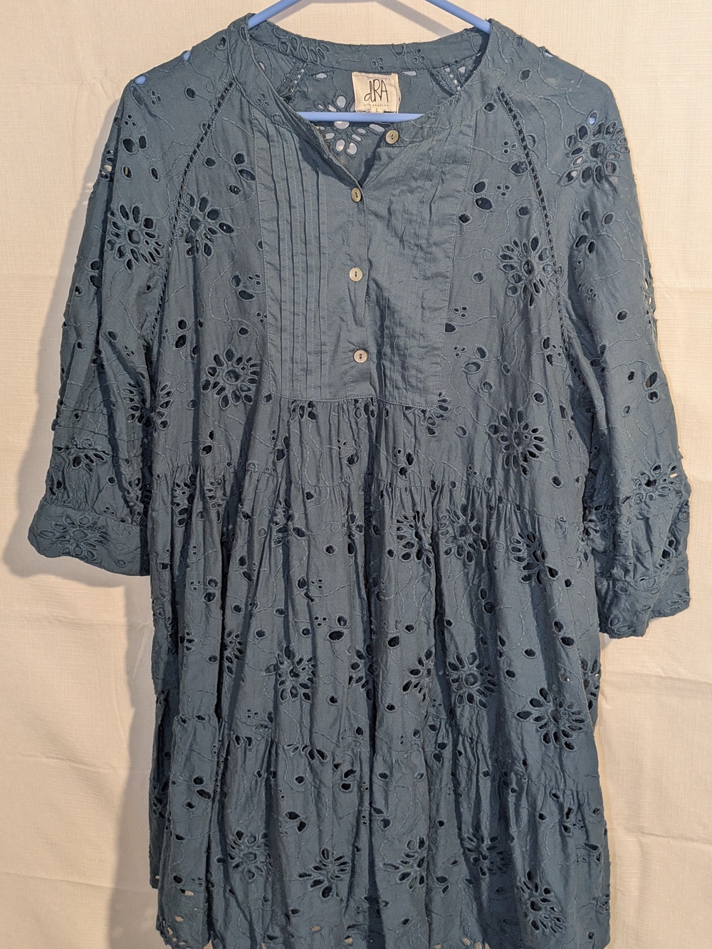 Anthropologie DRA Los Angeles Yara  Eyelet Tiered Mini Dress